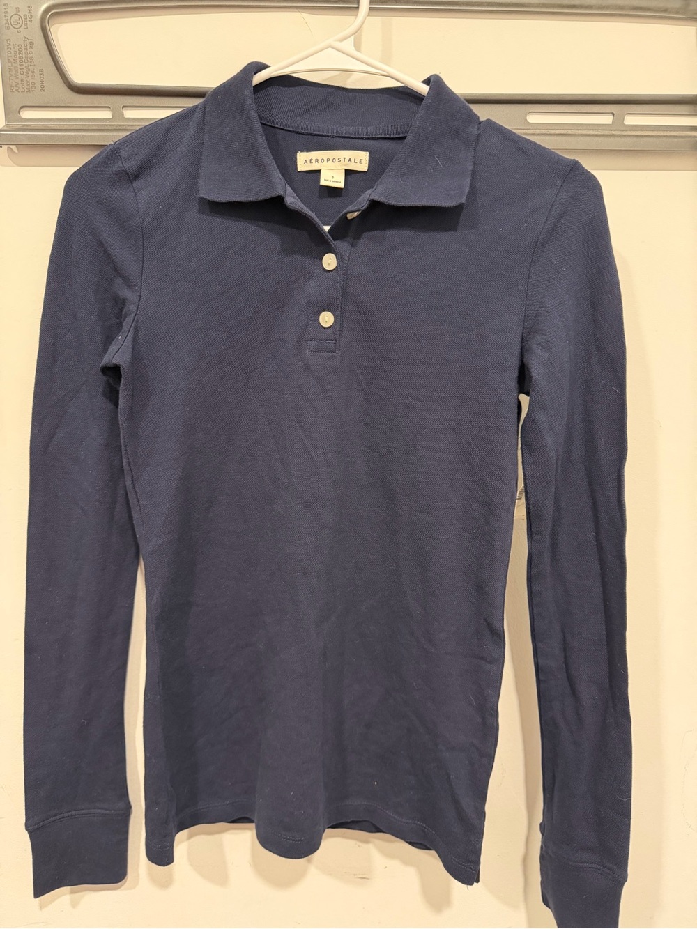 Aeropostale Long-Sleeve Polo in Deep Blue
